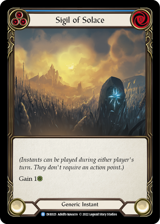 Sigil of Solace (Blue) [DVR025] (Classic Battles: Rhinar vs Dorinthea) | Card Merchant Takapuna