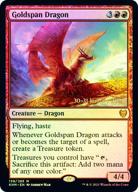 Goldspan Dragon [Kaldheim Prerelease Promos] | Card Merchant Takapuna