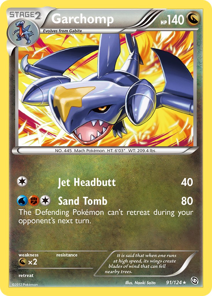 Garchomp (91/124) (Cracked Ice Holo) (Theme Deck Exclusive) [Black & White: Dragons Exalted] | Card Merchant Takapuna