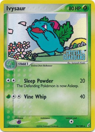 Ivysaur (34/100) (Stamped) [EX: Crystal Guardians] | Card Merchant Takapuna