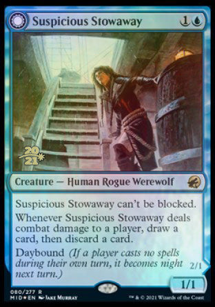 Suspicious Stowaway // Seafaring Werewolf [Innistrad: Midnight Hunt Prerelease Promos] | Card Merchant Takapuna