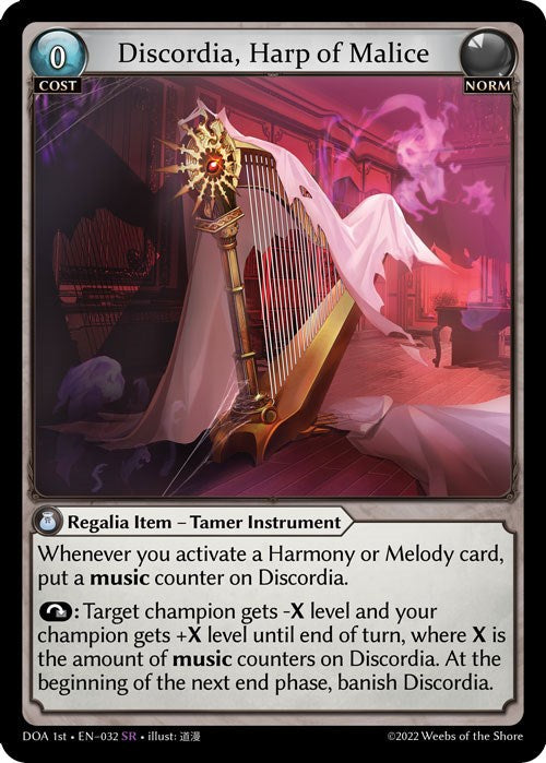 Discordia, Harp of Malice (032) [Dawn of Ashes: 1st Edition] | Card Merchant Takapuna