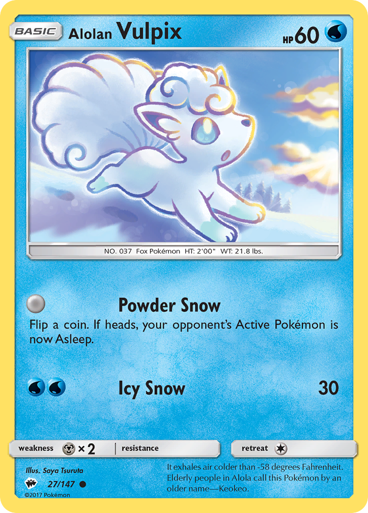 Alolan Vulpix (27/147) [Sun & Moon: Burning Shadows] | Card Merchant Takapuna