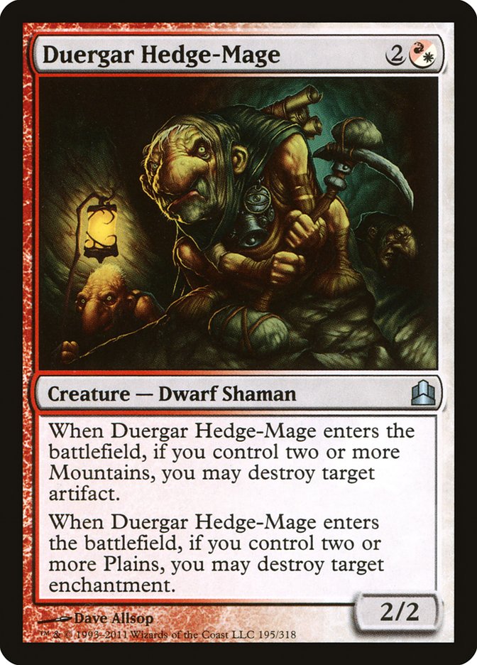 Duergar Hedge-Mage [Commander 2011] | Card Merchant Takapuna