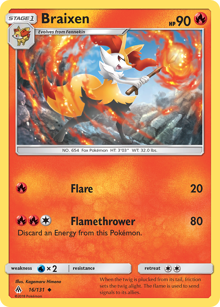 Braixen (16/131) [Sun & Moon: Forbidden Light] | Card Merchant Takapuna