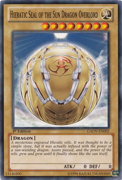 Hieratic Seal of the Sun Dragon Overlord [GAOV-EN002] Common | Card Merchant Takapuna