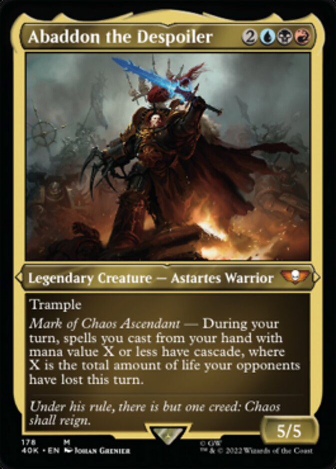 Abaddon the Despoiler (Display Commander) (Surge Foil) [Warhammer 40,000] | Card Merchant Takapuna
