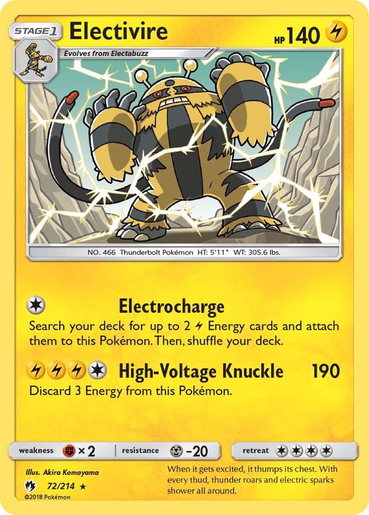 Electivire (72/214) [Sun & Moon: Lost Thunder] | Card Merchant Takapuna