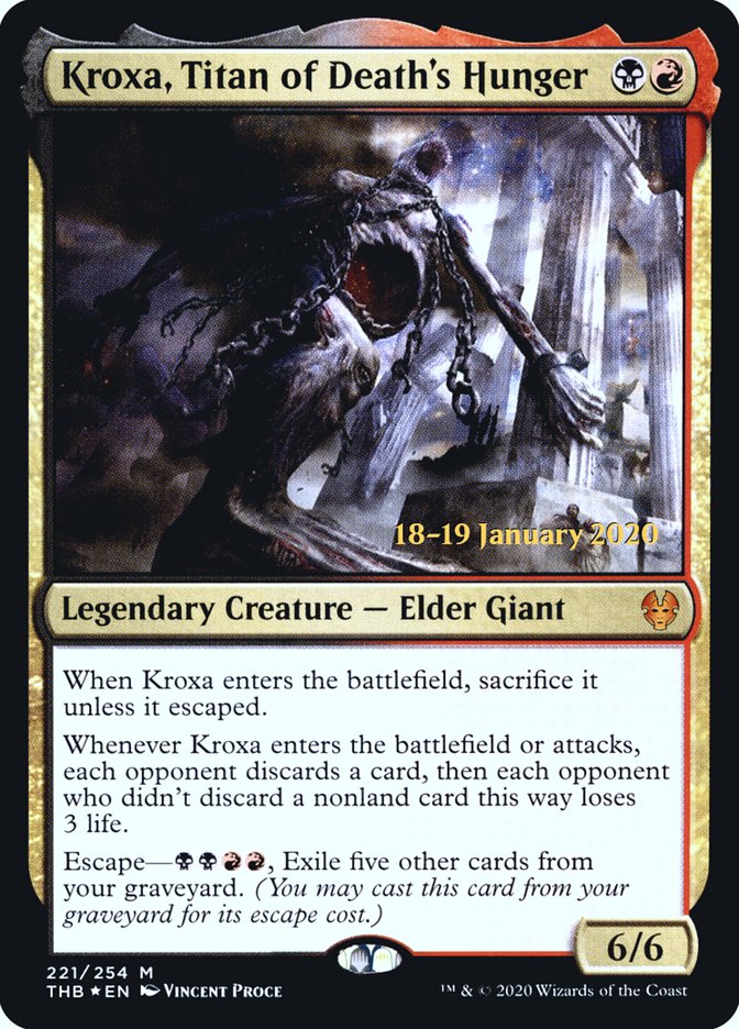 Kroxa, Titan of Death's Hunger [Theros Beyond Death Prerelease Promos] | Card Merchant Takapuna
