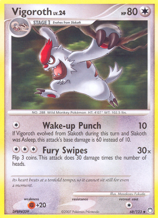 Vigoroth (68/123) [Diamond & Pearl: Mysterious Treasures] | Card Merchant Takapuna