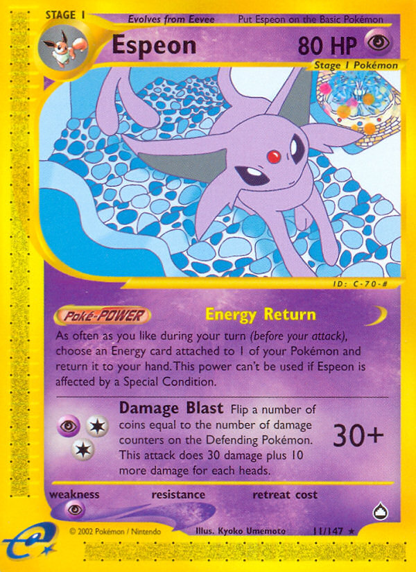 Espeon (11/147) [Aquapolis] | Card Merchant Takapuna
