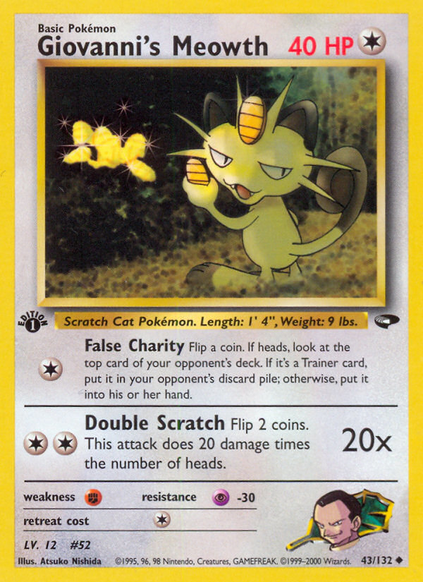 Giovanni's Meowth (43/132) [Gym Challenge 1st Edition] | Card Merchant Takapuna