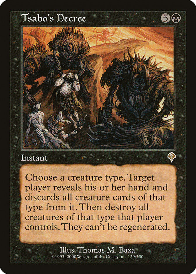 Tsabo's Decree [Invasion] | Card Merchant Takapuna