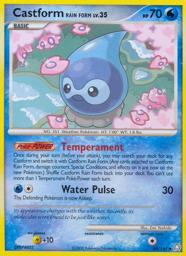 Castform Rain Form (49/146) [Diamond & Pearl: Legends Awakened] | Card Merchant Takapuna