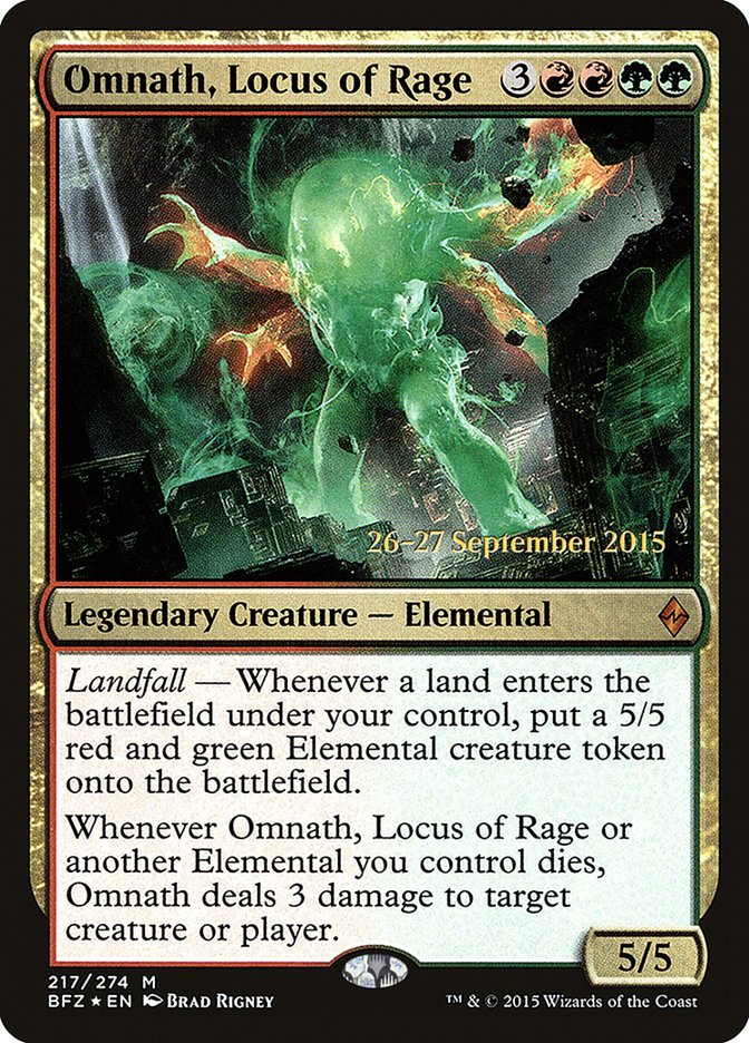 Omnath, Locus of Rage [Battle for Zendikar Prerelease Promos] | Card Merchant Takapuna