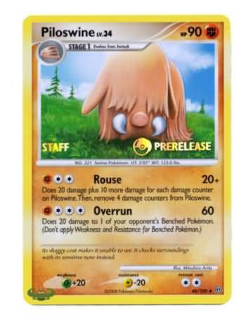 Piloswine (46/100) (Staff Prerelease Promo) [Nintendo: Black Star Promos] | Card Merchant Takapuna