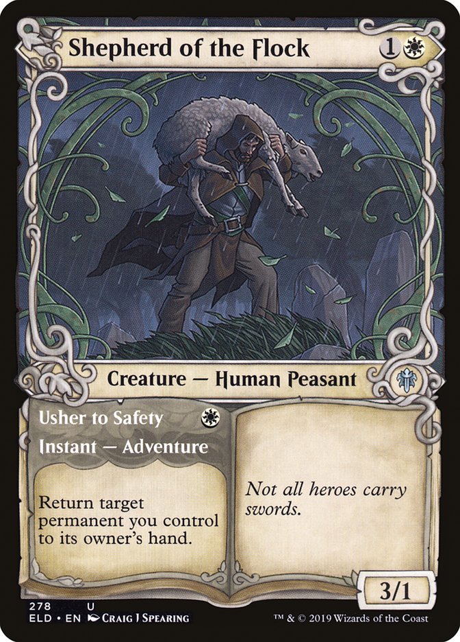Shepherd of the Flock // Usher to Safety (Showcase) [Throne of Eldraine] | Card Merchant Takapuna