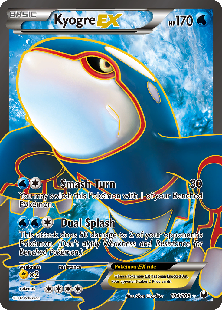 Kyogre EX (104/108) [Black & White: Dark Explorers] | Card Merchant Takapuna