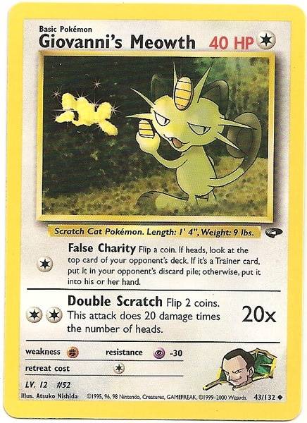 Giovanni's Meowth (43/132) [Gym Challenge Unlimited] | Card Merchant Takapuna