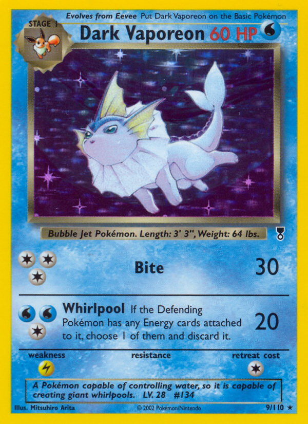 Dark Vaporeon (9/110) [Legendary Collection] | Card Merchant Takapuna