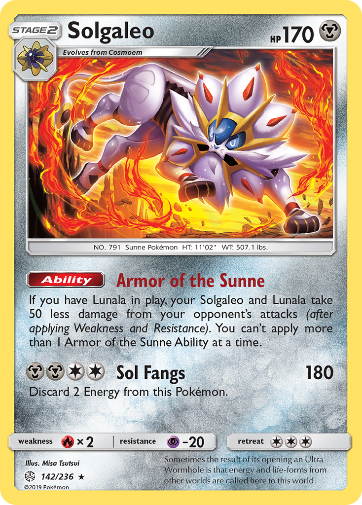 Solgaleo (142/236) [Sun & Moon: Cosmic Eclipse] | Card Merchant Takapuna