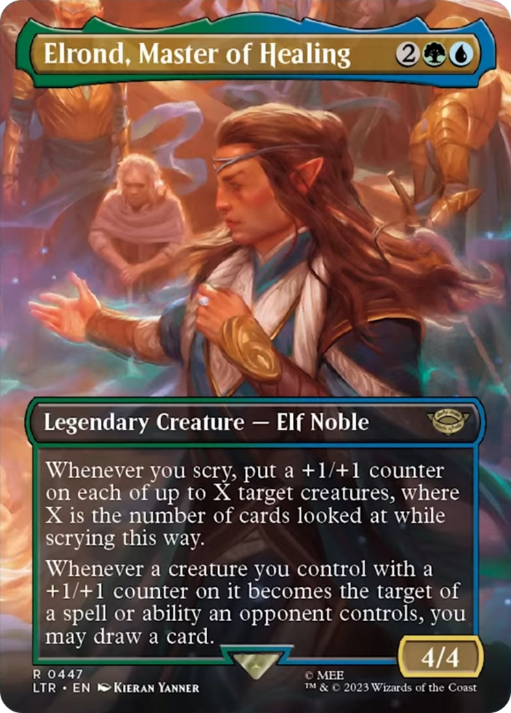 Elrond, Master of Healing (Borderless Alternate Art) [The Lord of the Rings: Tales of Middle-Earth] | Card Merchant Takapuna