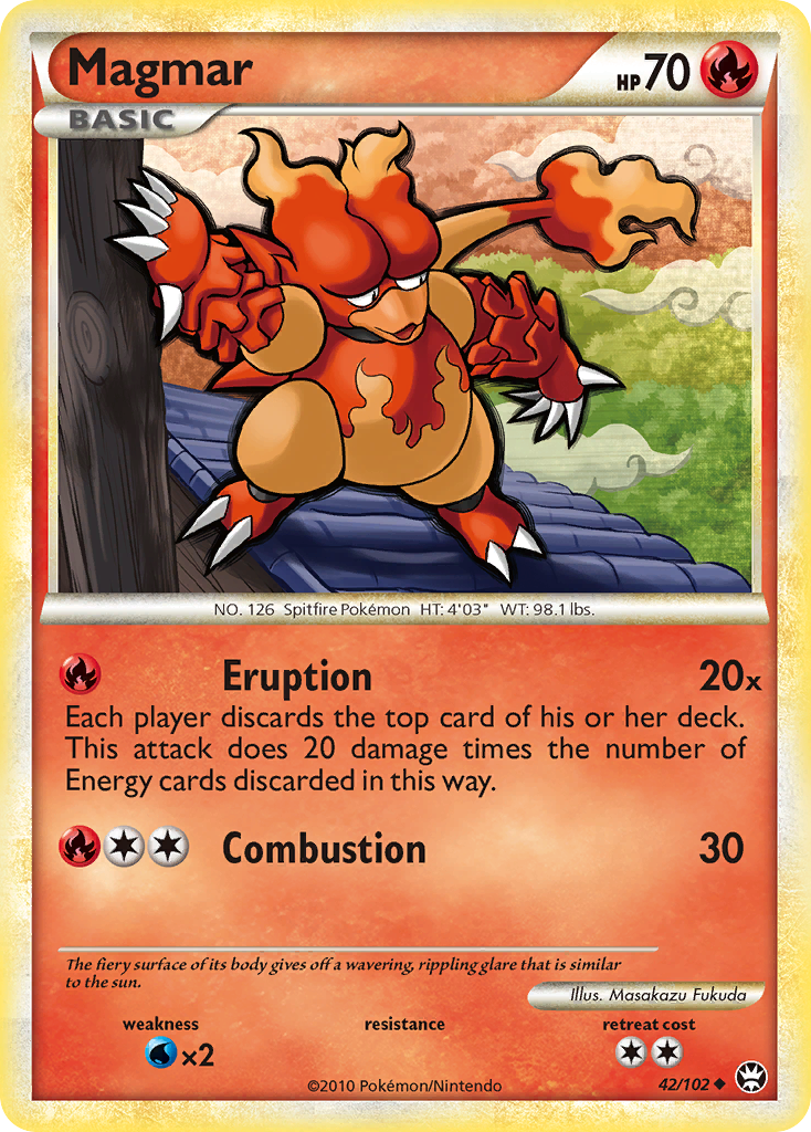 Magmar (42/102) [HeartGold & SoulSilver: Triumphant] | Card Merchant Takapuna