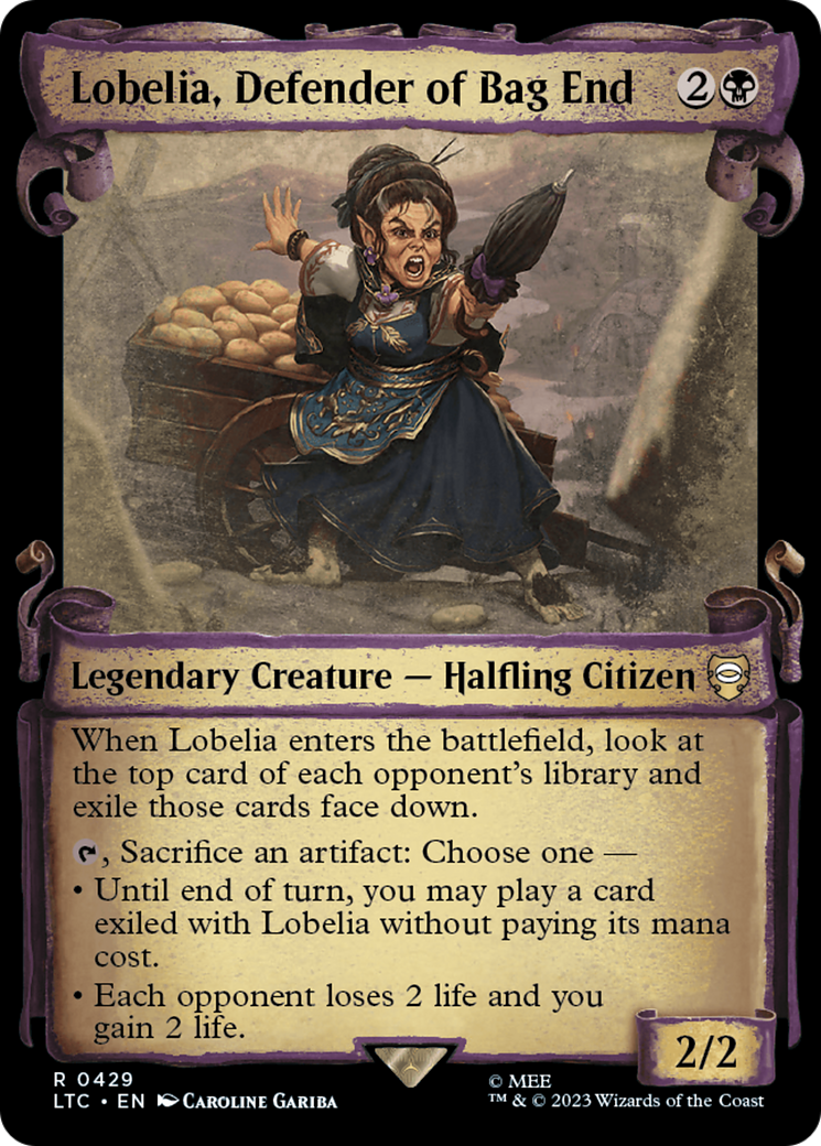 Lobelia, Defender of Bag End [The Lord of the Rings: Tales of Middle-Earth Commander Showcase Scrolls] | Card Merchant Takapuna