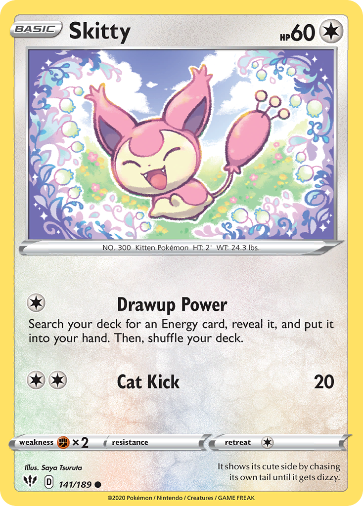 Skitty (141/189) [Sword & Shield: Darkness Ablaze] | Card Merchant Takapuna