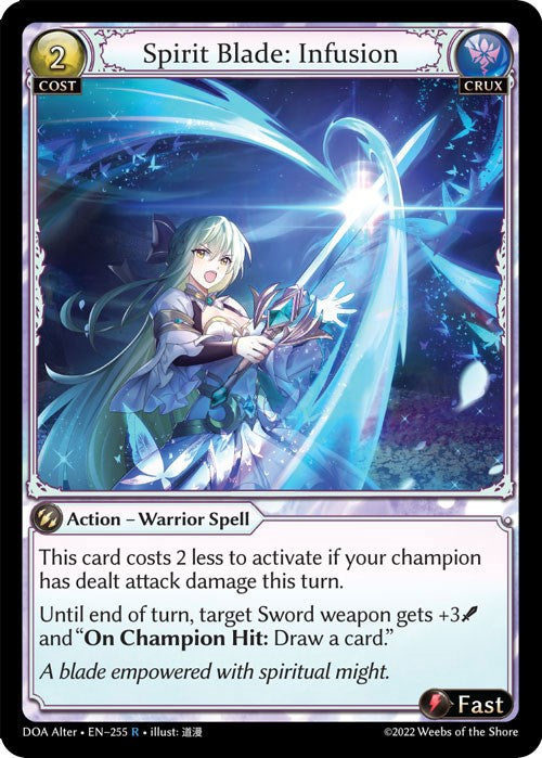 Spirit Blade: Infusion (255) [Dawn of Ashes: Alter Edition] | Card Merchant Takapuna
