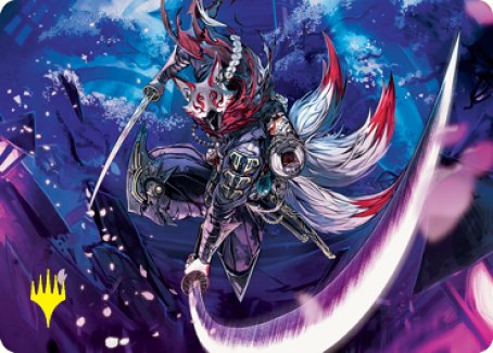 Blade-Blizzard Kitsune Art Card (Gold-Stamped Signature) [Kamigawa: Neon Dynasty Art Series] | Card Merchant Takapuna