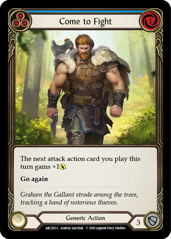 Come to Fight (Blue) [ARC205-C] (Arcane Rising)  1st Edition Normal | Card Merchant Takapuna