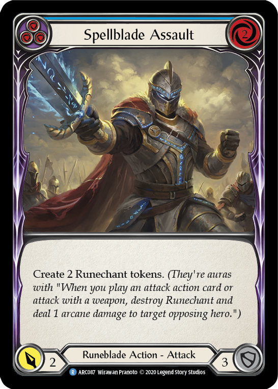 Spellblade Assault (Blue) [U-ARC087] (Arcane Rising Unlimited)  Unlimited Rainbow Foil | Card Merchant Takapuna