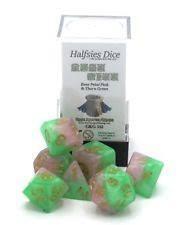 Halfsies Dice - Rose (7 Polyhedral Dice Set) | Card Merchant Takapuna