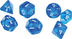 Dice Set - Translucent Blue Resin | Card Merchant Takapuna