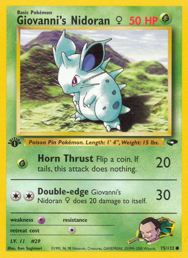 Giovanni's Nidoran (75/132) (Female) [Gym Challenge 1st Edition] | Card Merchant Takapuna