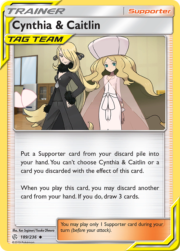 Cynthia & Caitlin (189/236) [Sun & Moon: Cosmic Eclipse] | Card Merchant Takapuna