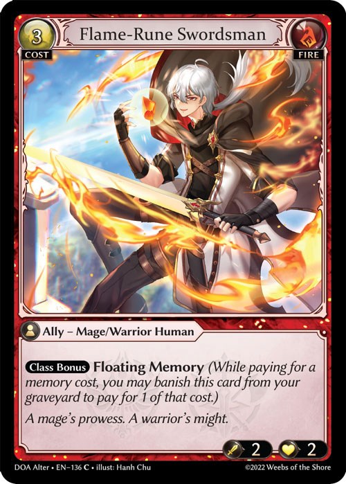 Flame-Rune Swordsman (136) [Dawn of Ashes: Alter Edition] | Card Merchant Takapuna