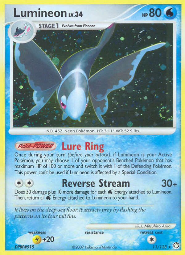 Lumineon (11/123) [Diamond & Pearl: Mysterious Treasures] | Card Merchant Takapuna