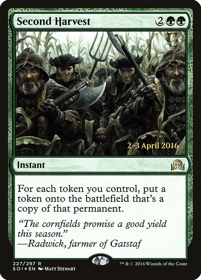Second Harvest [Shadows over Innistrad Prerelease Promos] | Card Merchant Takapuna