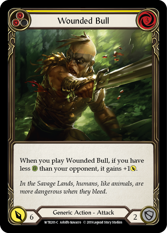 Wounded Bull (Yellow) [WTR201-C] (Welcome to Rathe)  Alpha Print Rainbow Foil | Card Merchant Takapuna