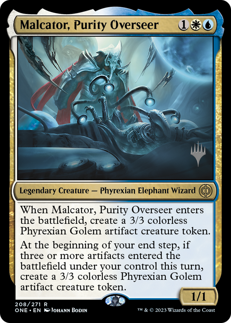 Malcator, Purity Overseer (Promo Pack) [Phyrexia: All Will Be One Promos] | Card Merchant Takapuna