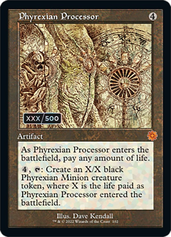 Phyrexian Processor (Retro Schematic) (Serialized) [The Brothers' War Retro Artifacts] | Card Merchant Takapuna
