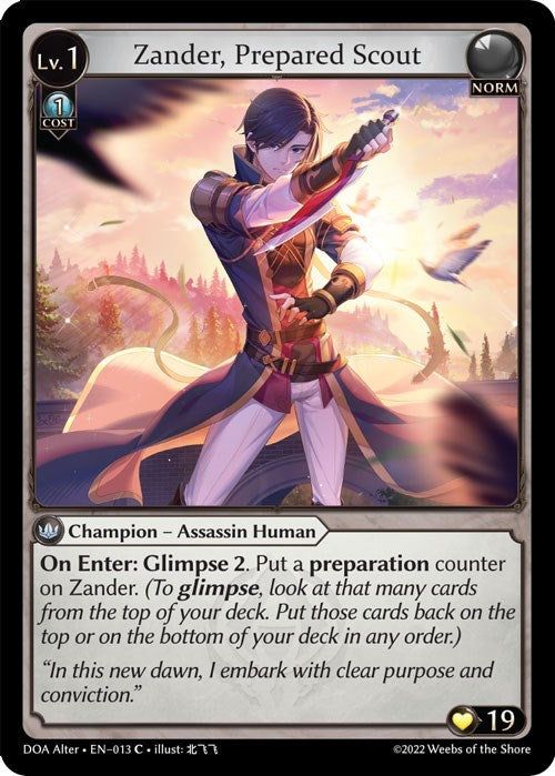 Zander, Prepared Scout (013) [Dawn of Ashes: Alter Edition] | Card Merchant Takapuna