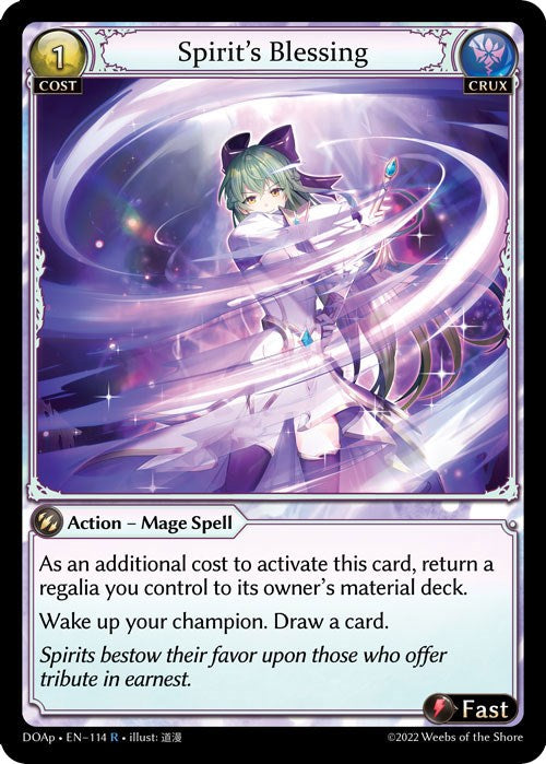 Spirit's Blessing (114) [Dawn of Ashes: Prelude] | Card Merchant Takapuna