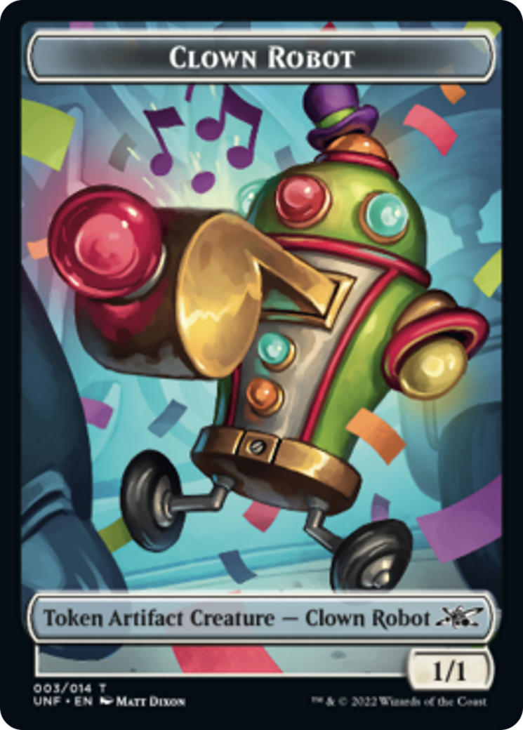 Clown Robot (003) // Food (011) Double-Sided Token [Unfinity Tokens] | Card Merchant Takapuna