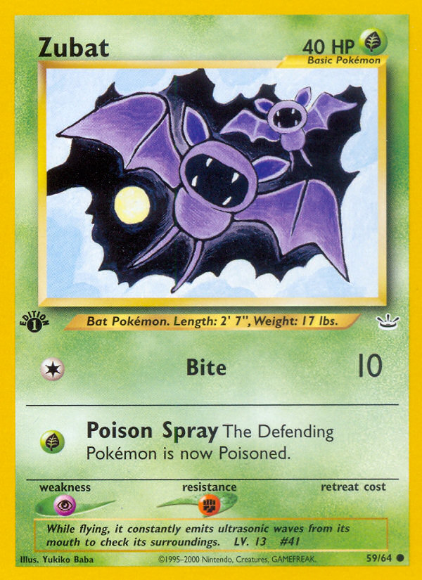 Zubat (59/64) [Neo Revelation 1st Edition] | Card Merchant Takapuna