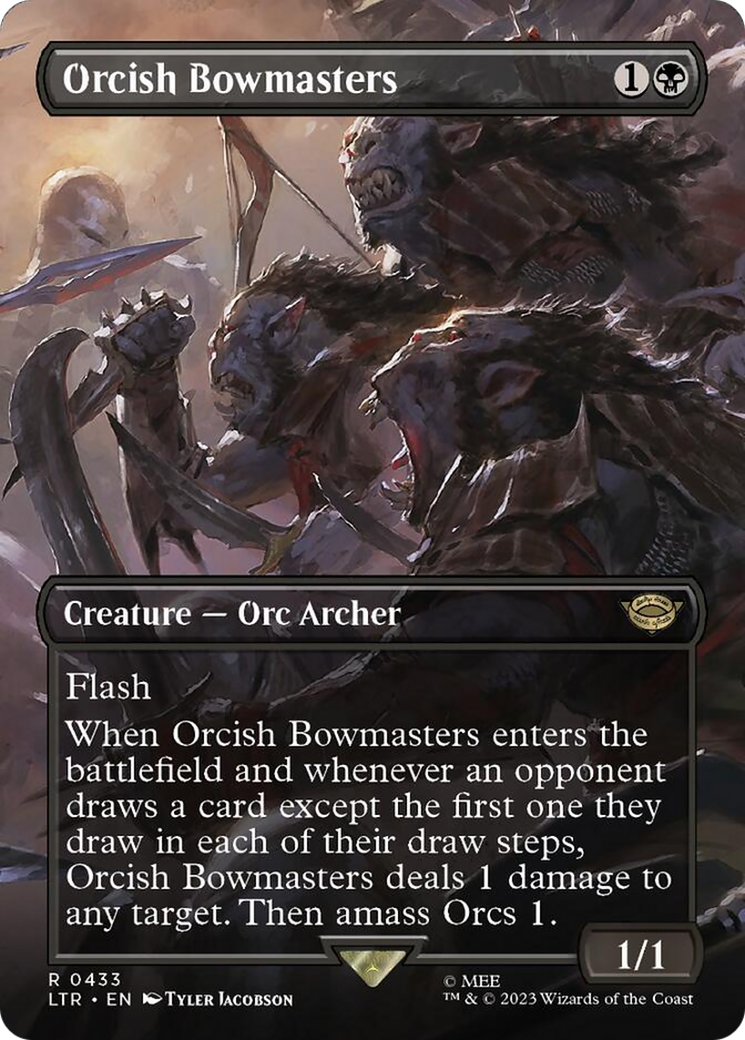 Orcish Bowmasters (Borderless Alternate Art) [The Lord of the Rings: Tales of Middle-Earth] | Card Merchant Takapuna