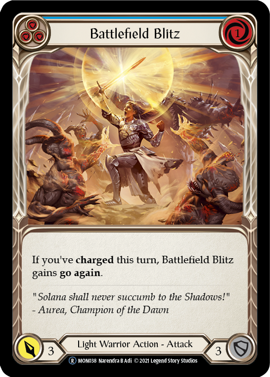 Battlefield Blitz (Blue) [U-MON038] (Monarch Unlimited)  Unlimited Normal | Card Merchant Takapuna