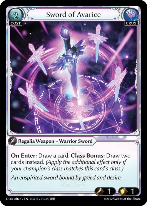 Sword of Avarice (064) [Dawn of Ashes: Alter Edition] | Card Merchant Takapuna